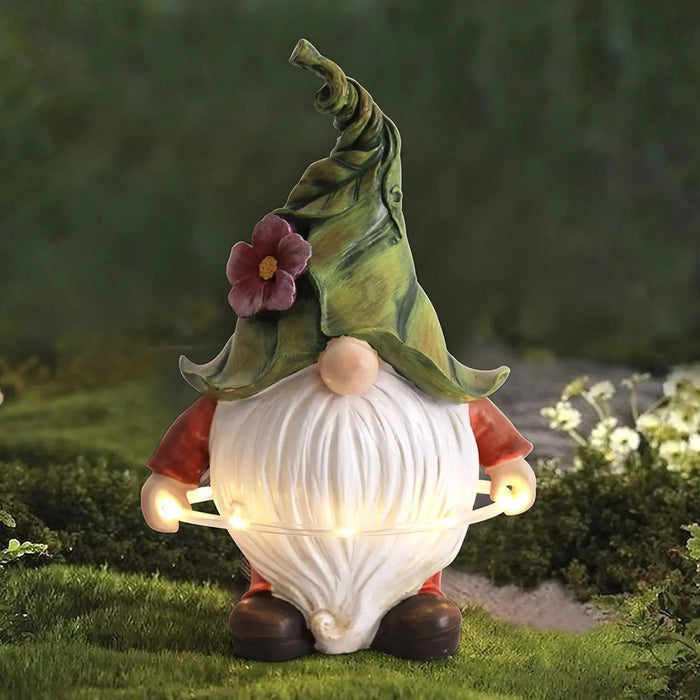 Outdoor Garden Dwarf Statue-resin Dwarf Statue Carrying Magic Ball Solar Led Light Welcome Sign Gnome Yard Lawn Large Figurine 5
