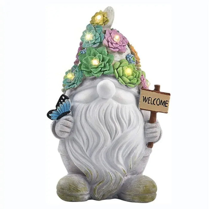 Outdoor Garden Dwarf Statue-resin Dwarf Statue Carrying Magic Ball Solar Led Light Welcome Sign Gnome Yard Lawn Large Figurine 11