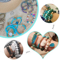 RH New Designer Boho Beaded Bracelet Set Natural Stone &amp; Druzy 5pc Bracelets Bangles Set For Fashion Jewelry 6