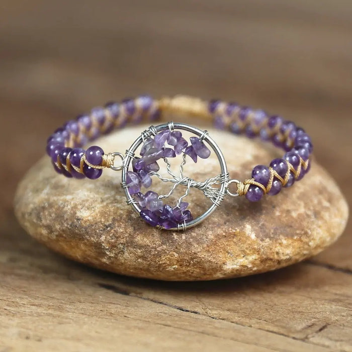 Amazonite Stone Tree of Life Bracelet Yoga Energy Chakra String Beads Braided Charm Bracelet Women Men Handmade Jewelry - Mystic Oasis Gifts