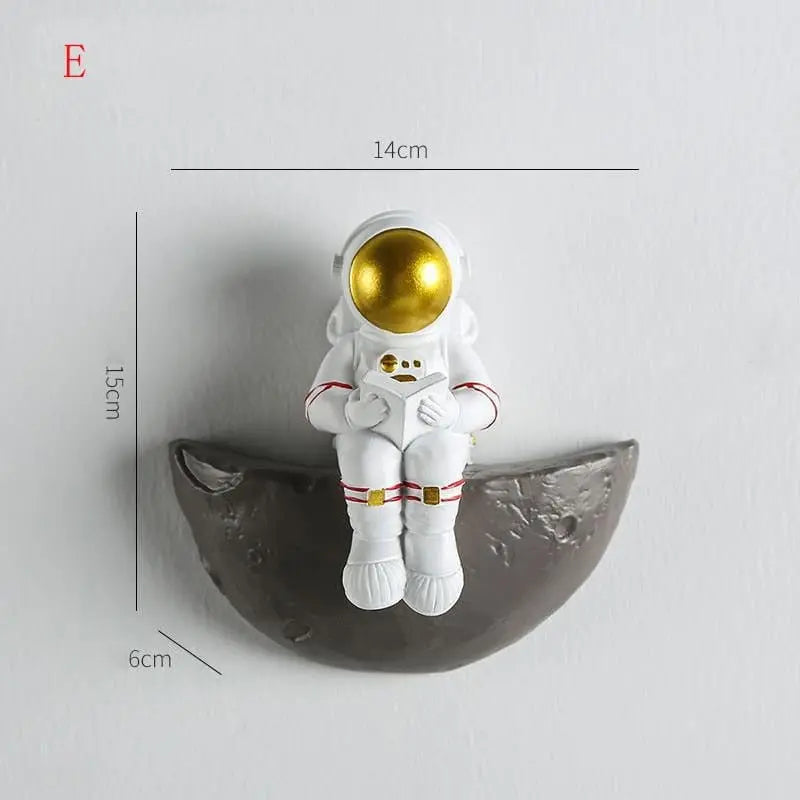 Nordic Wall Decoration Astronaut Resin Wall Shelves Home Decor 3D Astronaut Figurines For Living Room Bedroom Wall Hanging Decor - Mystic Oasis Gifts