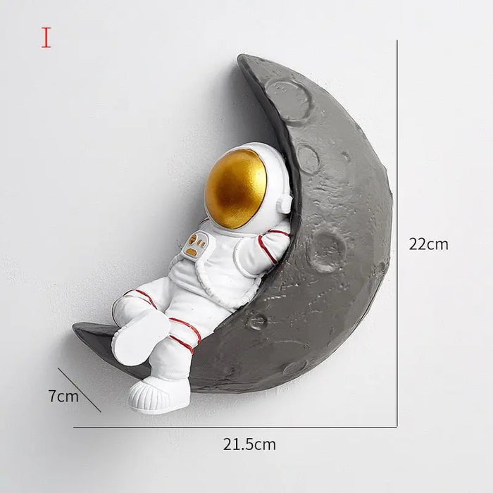 Nordic Wall Decoration Astronaut Resin Wall Shelves Home Decor 3D Astronaut Figurines For Living Room Bedroom Wall Hanging Decor - Mystic Oasis Gifts