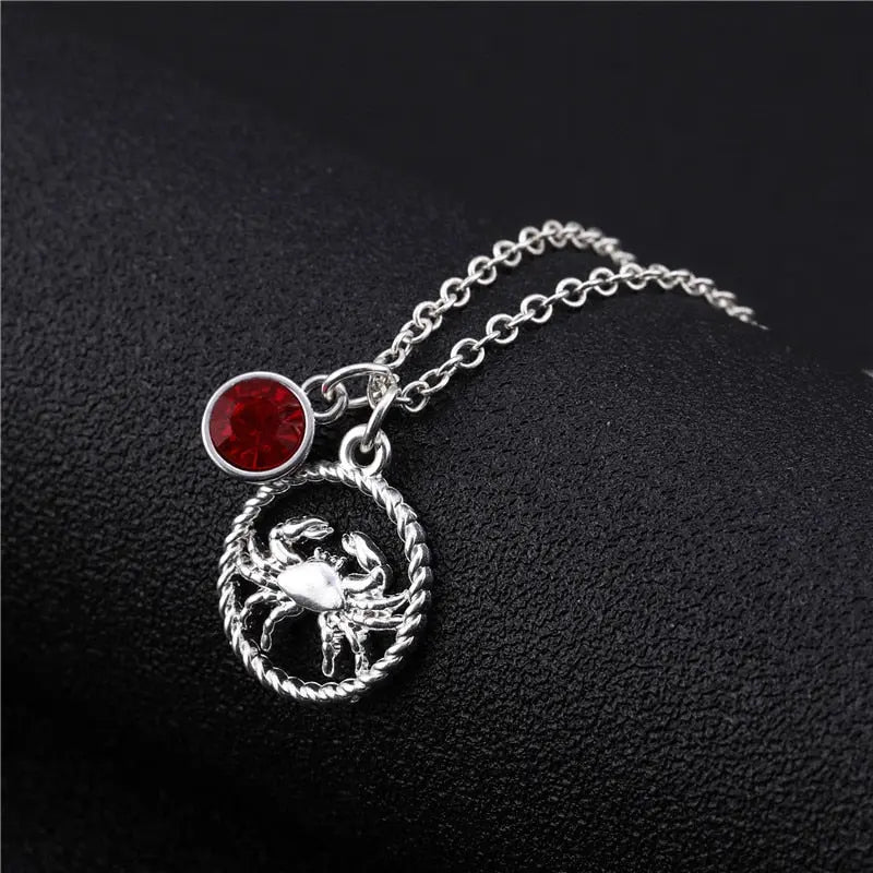 Skyrim Twelve Constellations Charm Necklace For Women Girl Zodiac Signs Jewelry Astrology Chokers Necklace Cancer Virgo Pisces 10