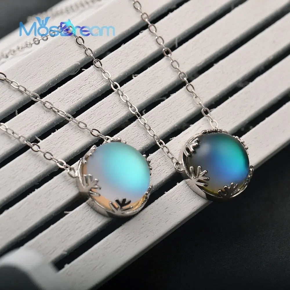 ITSMOS Ladies Fashion Aurora Borealis Necklace S925 Sterling Silver Elegant Jewelry Birthdays Romatic Gift for Women - Mystic Oasis Gifts