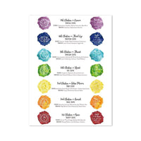 Chakras &amp; Corresponding Healing Crystals Guide Poster Meditation Wall Art Canvas Painting Yoga Print Living Room Home Wall Decor - Mystic Oasis Gifts