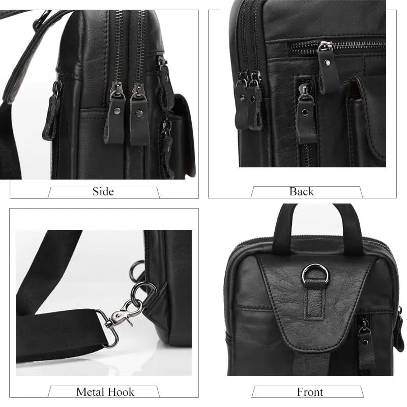 WESTAL genuine leather men&#39;s sling chest bag messenger bag men&#39;s shoulder bags travel daypack summer designer crossbody bags - Mystic Oasis Gifts