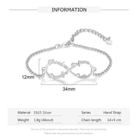 925 Sterling Silver Custom Name Infinity Bracelets for Women Personalized Children Bracelets for Girls Kids Silver Jewelry Gifts - Mystic Oasis Gifts