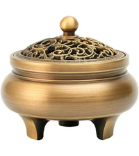 Indoor copper incense burner Aromatherapy Natural Aroma incense coil Fragrance censer holder room home decoration - Mystic Oasis Gifts
