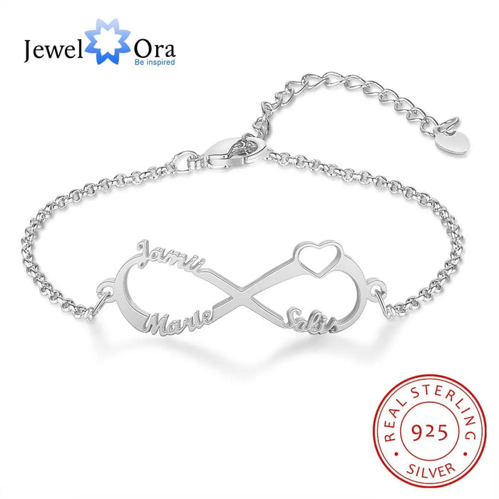 925 Sterling Silver Custom Name Infinity Bracelets for Women Personalized Children Bracelets for Girls Kids Silver Jewelry Gifts - Mystic Oasis Gifts