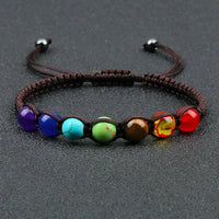 7 Chakra Healing Beaded Bracelet Reiki Prayer Balance Beads Bracelet Handmade Braided Bangles For Women Men Adjustable Jewelry - Mystic Oasis Gifts