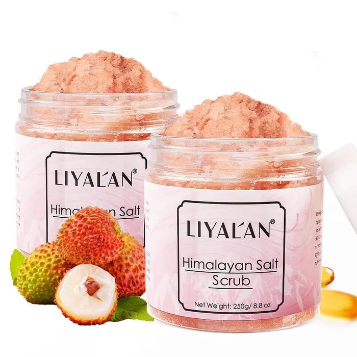 Pink Himalayan Salt Body Scrub With Shea Butter Dead Sea Salt Whitening Brightening Exfoliating For Dry Skin 250g - Mystic Oasis Gifts