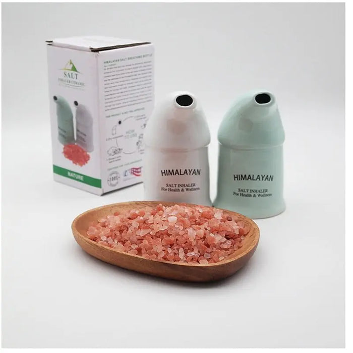 Himalayan Salt Breathing Bottle Salt Inhaler with 300g 3-5mm Natural Himalayan Saltmines Sterilize relieves Breathing Distress - Mystic Oasis Gifts