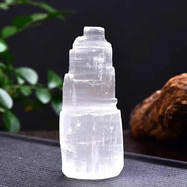 Natural Hand Carved Selenite Lamps - Mystic Oasis Gifts