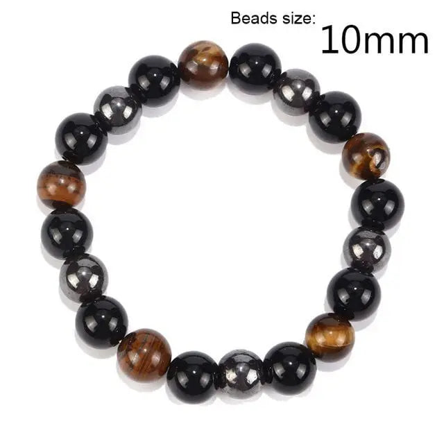 Natural Obsidian Stone Bracelet Magnet Tiger Eye Beaded Bracelets Slimming Bracelet Healthy Weight Loss Jewelry Women Men - Mystic Oasis Gifts