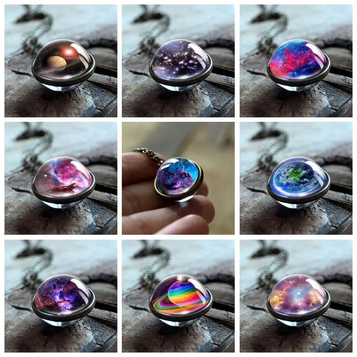Nebula Galaxy Double Sided Pendant Necklace Mystic Oasis Gifts Necklace