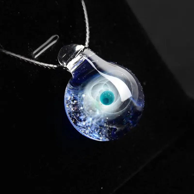 BOEYCJR Universe Glass Bead Planets Pendant Necklace Galaxy Rope Chain Solar System Design Necklace for Women - Mystic Oasis Gifts