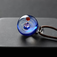 BOEYCJR Universe Glass Bead Planets Pendant Necklace Galaxy Rope Chain Solar System Design Necklace for Women - Mystic Oasis Gifts