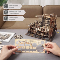Robotime ROKR Marble Night City 3D Wooden Puzzle Games Assembly Waterwheel Model Toys for Children Kids Birthday Gift - Mystic Oasis Gifts