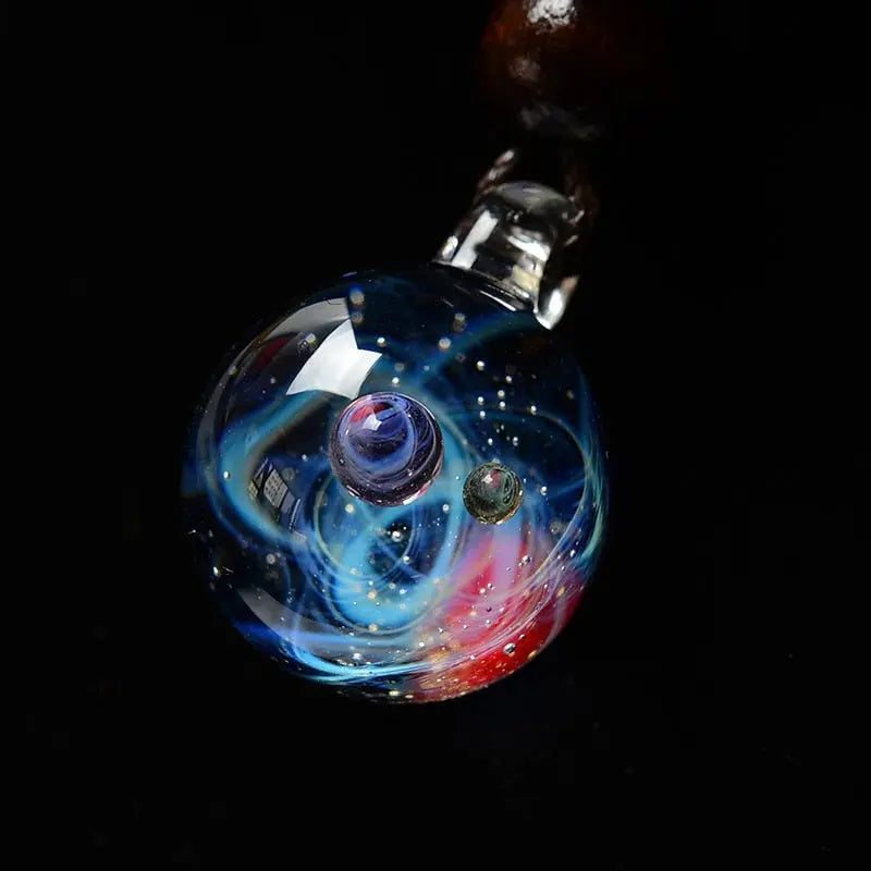 BOEYCJR Universe Glass Bead Planets Pendant Necklace Galaxy Rope Chain Solar System Design Necklace for Women - Mystic Oasis Gifts