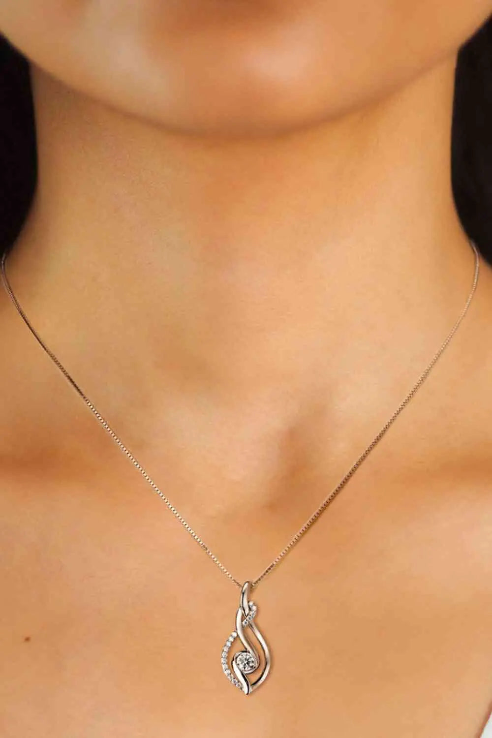 Moissanite 925 Sterling Silver Necklace Trendsi Necklace