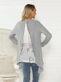 Floral Open Front Long Sleeve Cardigan Trendsi Shirts & Tops